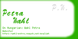 petra wahl business card